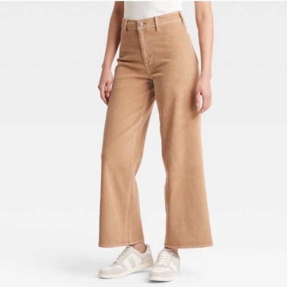 Universal Thread Denim - Women's High-Rise Corduroy Sailor Wide Leg Ankle Jeans Universal Thread Brown 17